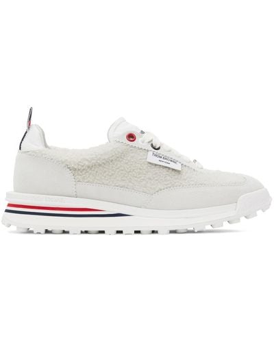 Thom Browne Off-white Shearling Tech Trainers - Black