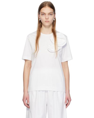 Simone Rocha T-shirt blanc à appliqués floraux