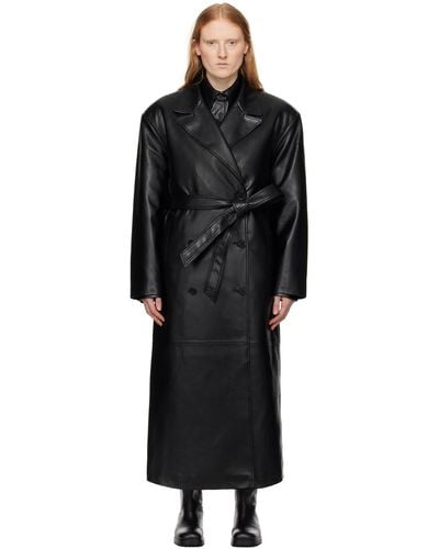 Frankie Shop Tina Faux-leather Trench Coat - Black
