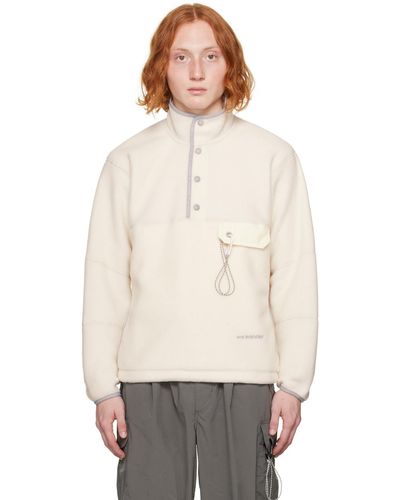 and wander Off-white Embroidered Sweatshirt - Multicolor