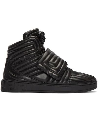 Versace Black Quilted Medusa High-top Sneakers