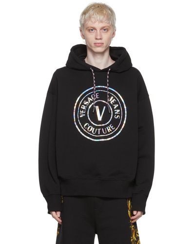 Versace V-Emblem Hoodie - Black