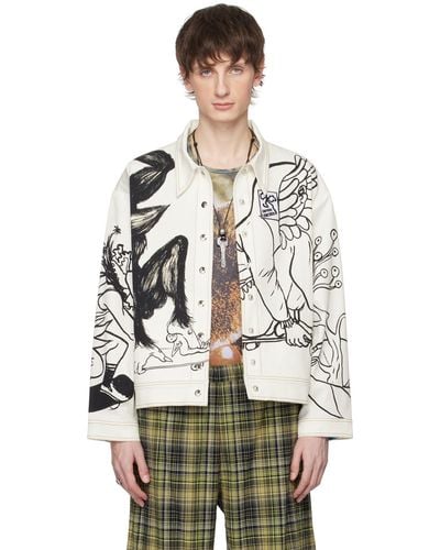 Chopova Lowena White Printed Jacket - Multicolour