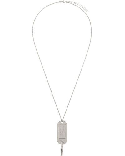 MM6 by Maison Martin Margiela Silver Tag Necklace - Black