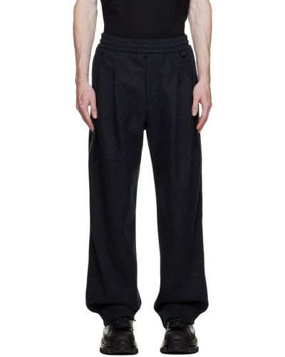 WOOYOUNGMI Navy Wide Joggers - Black