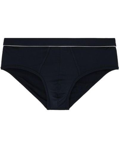 Zegna Slip bleu marine à passepoil - Noir