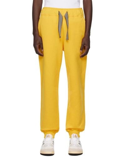 Lanvin Pantalon de survêtement jaune à taille et revers élastiques