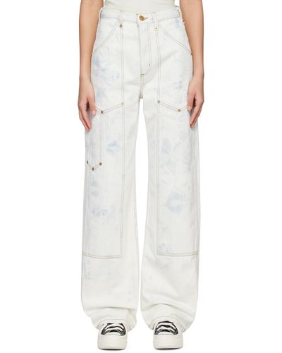 RE/DONE White Super High Workwear Jeans - Multicolor