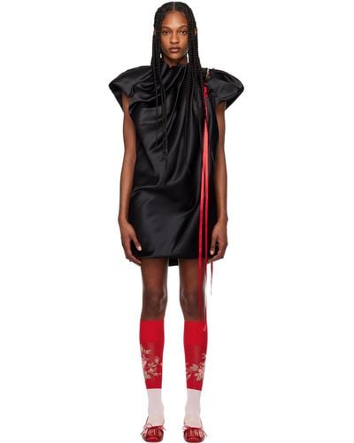 Simone Rocha Pleated Minidress - Black