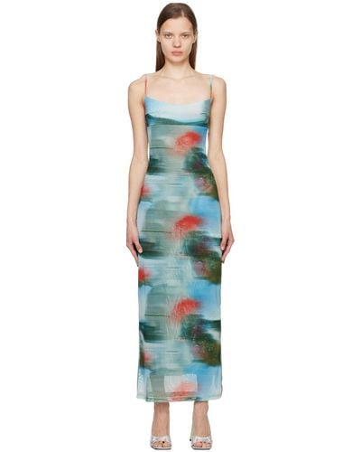 Miaou Multicolor Thais Midi Dress - Black