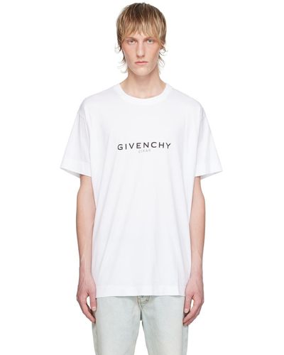 Givenchy T-shirt blanc à logos inversés