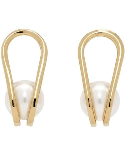 Dion Lee Grandes boucles d'oreilles sculpturales dorées - Métallisé