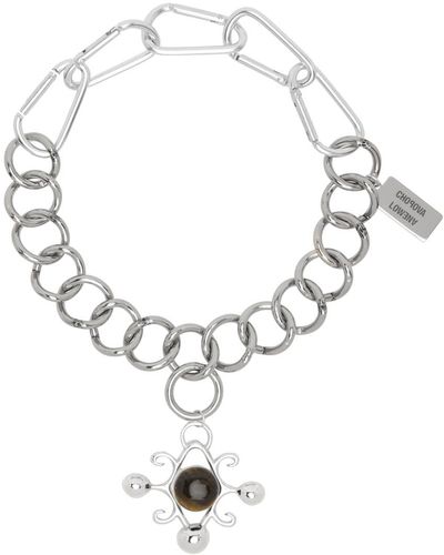Chopova Lowena Dot & Cross Curb Necklace - Metallic