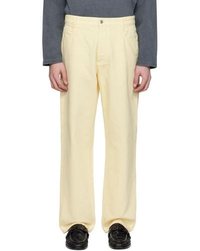 Bottega Veneta Yellow Wide-leg Jeans - White