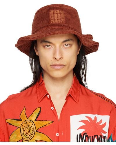 Jacquemus Orange Le Raphia 'le Bob Banho' Hat - Red