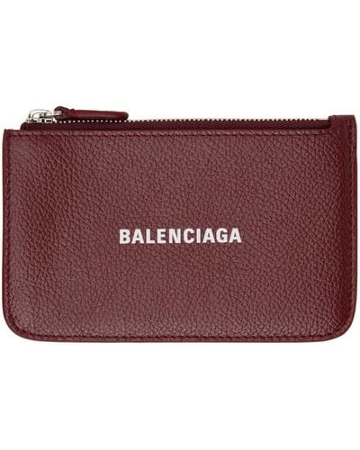 Balenciaga Burgundy Long Card Holder - Red