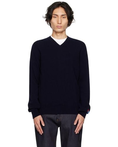 COMME DES GARÇONS PLAY Comme Des Garçons Play Navy Invader Edition Sweater - Blue