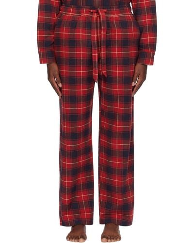 Tekla Plaid Pajama Pants - Red