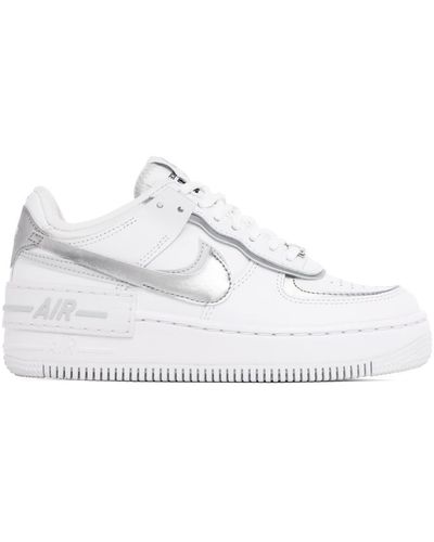 Nike White & Silver Air Force 1 Shadow Sneakers - Black