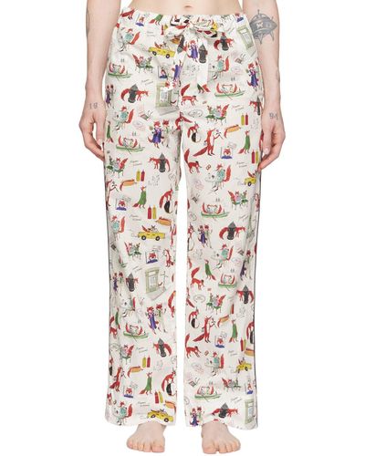 Maison Kitsuné Cotton Pajama Lounge Pants - Multicolor
