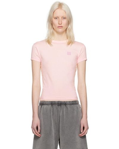 Acne Studios T-shirt rose à col ras du cou - Multicolore
