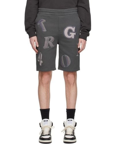 Axel Arigato Grey Typo Shorts - Black