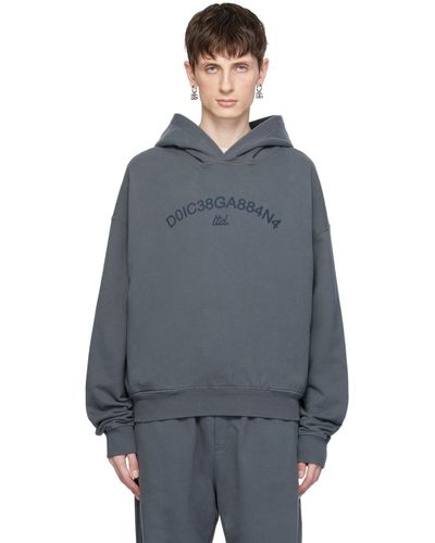 Dolce & Gabbana Pull à capuche écourté gris
