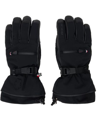 3 MONCLER GRENOBLE Black Padded Gloves