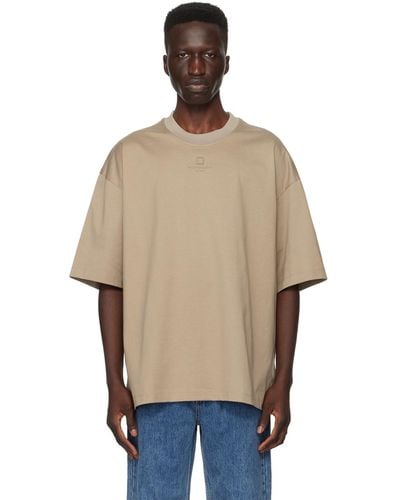 WOOYOUNGMI Beige Embroidered T-shirt - Natural