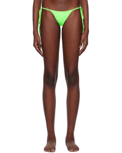 Frankie's Bikinis Culotte de bikini divine verte à coupe échancrée - Noir