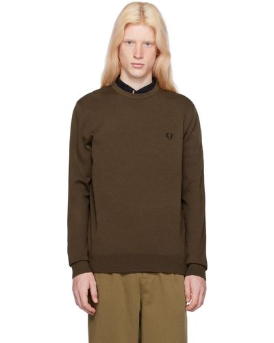 Fred Perry F Perry ブラウン クラシック セーター