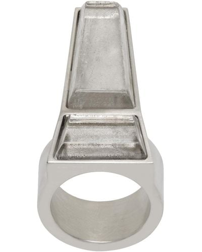 Rick Owens Silver Trunk Ring - Multicolour