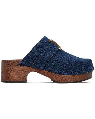 Navy sale suede clogs