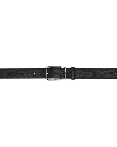 Emporio Armani Pebbled Leather Reversible Belt - Black