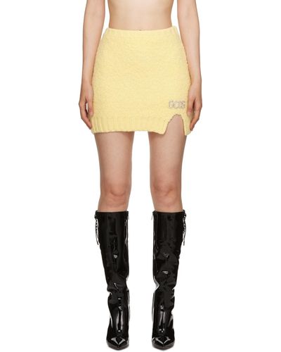 Gcds Yellow Hairy Mini Skirt - Multicolour
