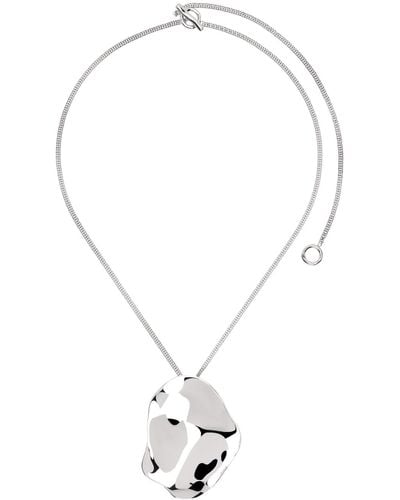 Jil Sander Silver Large Pendant Necklace - Multicolor