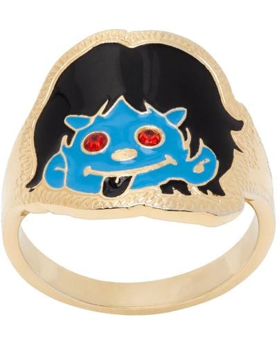 Chopova Lowena Gold Devil Ring - Blue