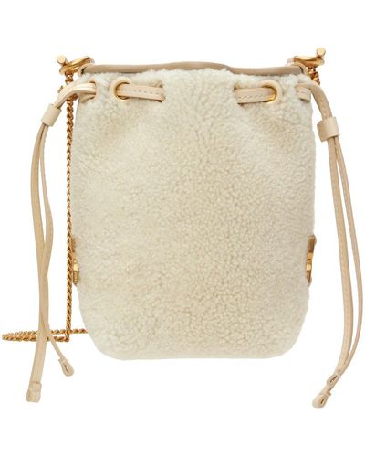 Chloé Off-white Marcie Micro Bucket Bag - Natural