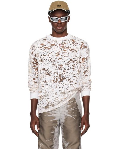 DIESEL T-shirt à manches longues T-Boxt blanc et - Multicolore