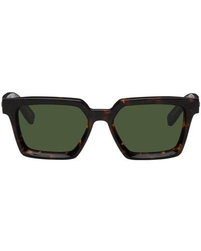 Zegna Tortoiseshell Square Sunglasses - Green