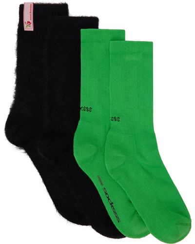 Socksss Ensemble de deux paires de chaussettes noires et vertes