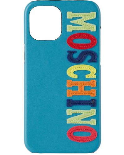 Moschino ブルー ロゴ Iphone 12 Pro Maxケース