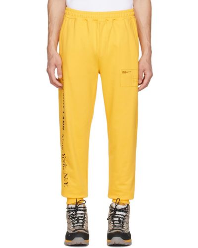 Helmut Lang Pantalon de survêtement jaune en coton