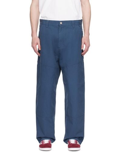 Carhartt Navy Wide Panel Trousers - Blue