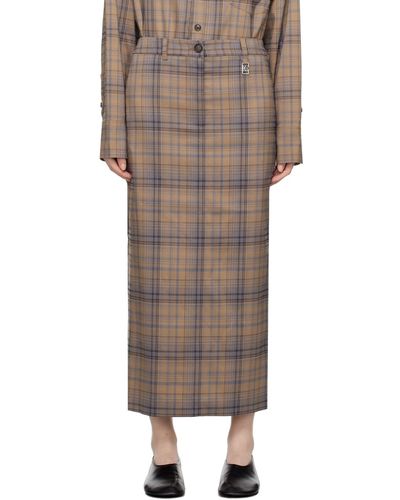 Low Classic Check Maxi Skirt - Natural