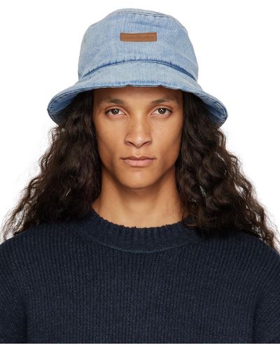 Acne Studios Blue Padded Denim Bucket Hat