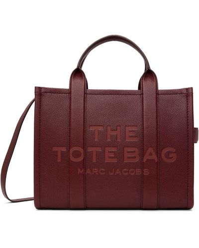 Marc Jacobs Moyen cabas 'the tote bag' bourgogne en cuir - Rouge