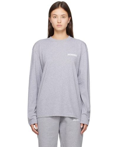 Jacquemus Grey Le Papier 'le T-shirt Manches Longues' Long Sleeve T-shirt - Multicolour