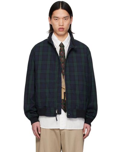 Engineered Garments Check Bomber Jacket - Blue