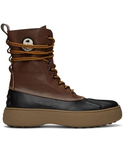 Moncler Genius 8 Moncler Palm Angels Brown & Black Winter Gommino Boots